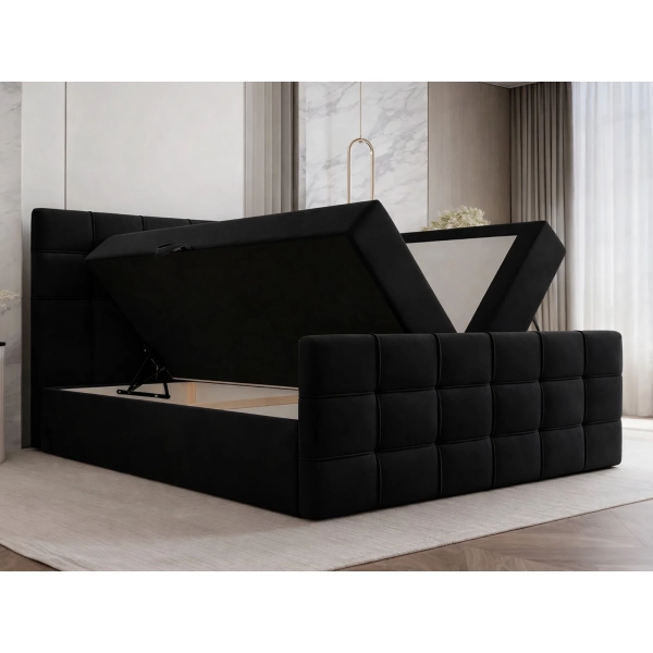 PRAKTYCZNE ŁÓŻKO KONTYNENTALNE DO SYPIALNI PAROS 140X200 Z MATERACEM - POJEMNIK NA POŚCIEL